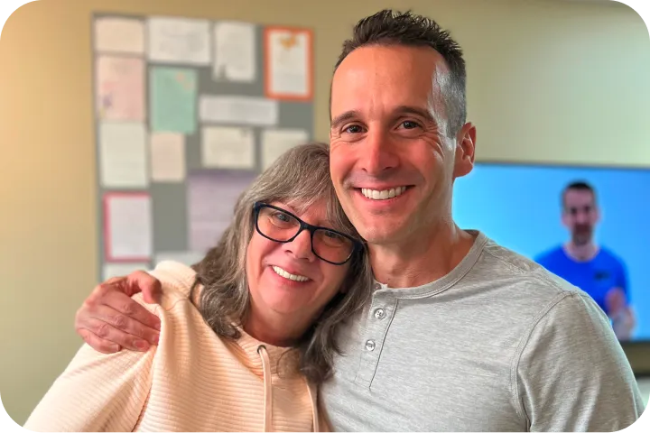 Barbara with Dr. Lampee after her treatment